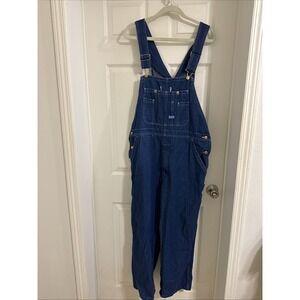 Big Smith Denim Bib Overalls Carpenter Workwear Jeans Blue Mens 38x28 Outdoor U1